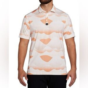 Bad Birdie Men’s Polo Shirt Golden Hour Orange Short Sleeve Size Medium